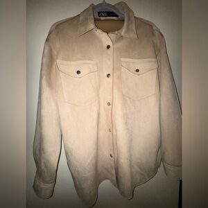 Zara Tan Shirt Jacket EUC